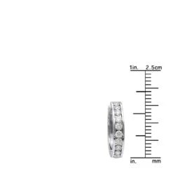 Small Hoops: 14K White Gold Diamond Hoop Earrings 1/2in 0.91ct 9 Small Hoops: 14K White Gold Diamond Hoop Earrings 1/2in 0.91ct -Luxurman small hoops 14k diamond hoop earrings 091ct p 40621 rulerwh