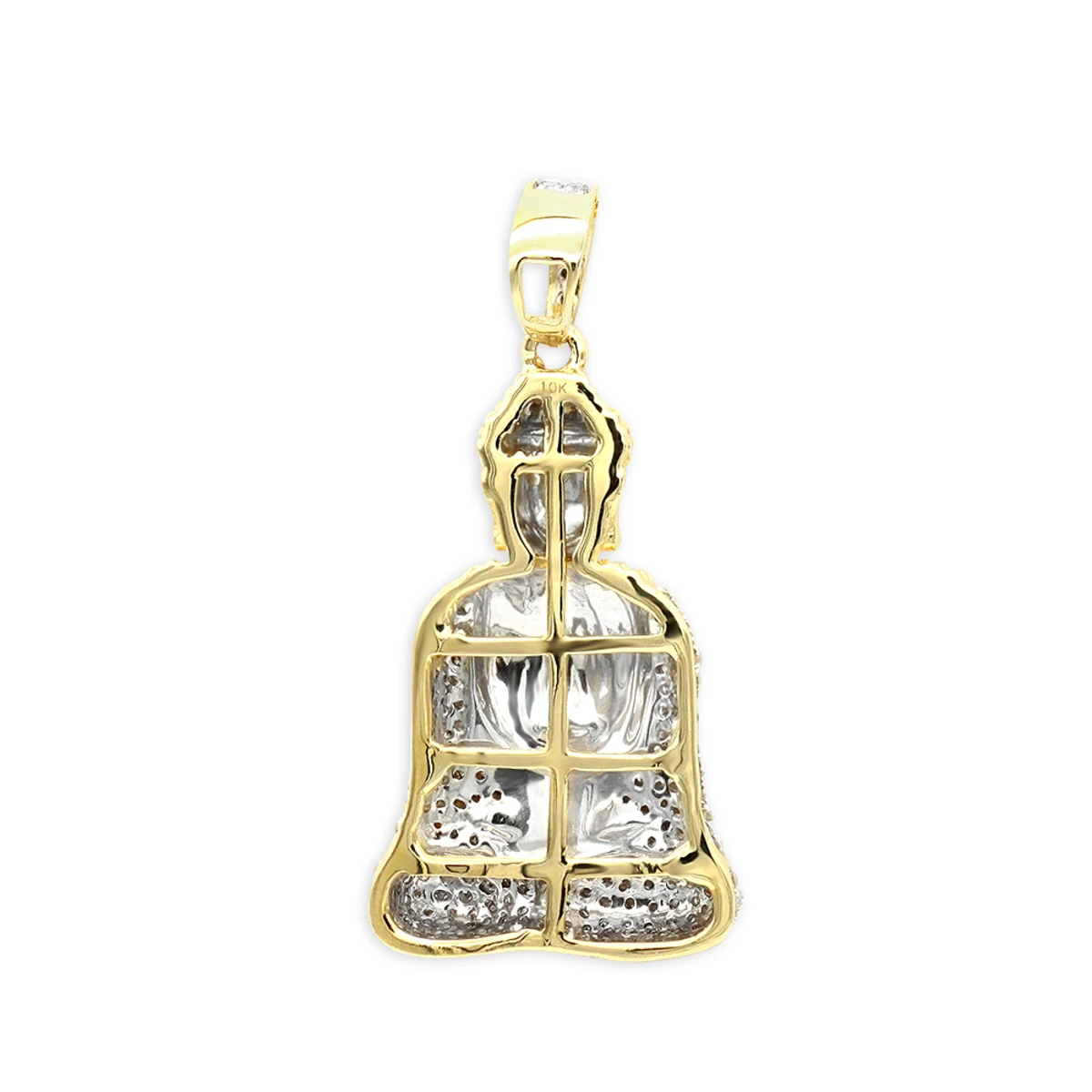 10K White Gold Real Diamond Buddha Pendant 1/2ct By Luxurman 4 10K White Gold Real Diamond Buddha Pendant 1/2ct By Luxurman - Image 4