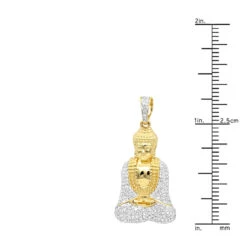 10K White Gold Real Diamond Buddha Pendant 1/2ct By Luxurman 11 10K White Gold Real Diamond Buddha Pendant 1/2ct By Luxurman -Luxurman solid 10k gold diamond buddha pendant 12ct by luxurman rulerye