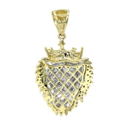 10K Yellow Gold Diamond King Lion Head Pendant For Men 1.2ct Luxurman Charm -Luxurman solid 10k gold diamond king lion head pendant for men 12ct luxurman charm backye