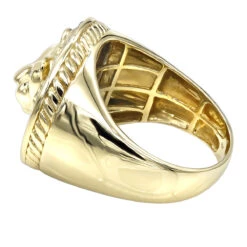 Solid 10K Yellow Gold Lion Head Diamond Pinky Ring For Men 0.3ct Luxurman 9 Solid 10K Yellow Gold Lion Head Diamond Pinky Ring For Men 0.3ct Luxurman -Luxurman solid 10k gold lion head diamond ring for men 03ct luxurman pinky rings backye