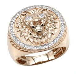 Solid 10K Yellow Gold Lion Head Diamond Pinky Ring For Men 0.3ct Luxurman 8 Solid 10K Yellow Gold Lion Head Diamond Pinky Ring For Men 0.3ct Luxurman -Luxurman solid 10k gold lion head diamond ring for men 03ct luxurman pinky rings ro