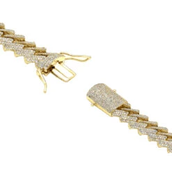 10K Yellow Gold Men's Diamond Bracelet 6 Carats Iced Out Cuban Link Design -Luxurman solid 10k gold mens diamond bracelet 6 carats iced out cuban link design 804057 backye