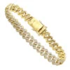 10K Yellow Gold Men's Diamond Bracelet 6 Carats Iced Out Cuban Link Design