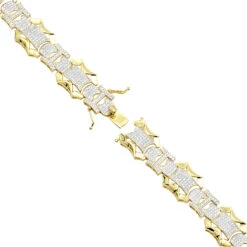Solid 10K Yellow Gold Men's Diamond Bracelet By Luxurman 3 Carats Of Diamonds -Luxurman solid 10k gold mens diamond bracelet by luxurman 3 carats of diamonds backye