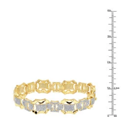 Solid 10K Yellow Gold Men's Diamond Bracelet By Luxurman 3 Carats Of Diamonds -Luxurman solid 10k gold mens diamond bracelet by luxurman 3 carats of diamonds rulerye