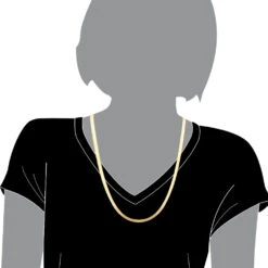 Solid 10K Yellow Gold Herringbone Chain Necklace 4.5mm 16 Inches -Luxurman solid 10k yellow gold herringbone chain necklace 45mm 16 inches bod