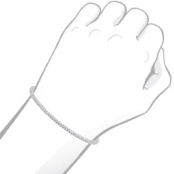 Solid 14K White Gold 1.26 Carat Diamonds Tennis Bracelet For Women Bangle Design -Luxurman solid 14k gold 1 carat diamonds tennis bracelet for women bangle design body white