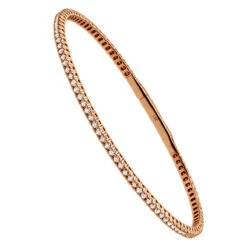 Solid 14K White Gold 1.26 Carat Diamonds Tennis Bracelet For Women Bangle Design -Luxurman solid 14k gold 1 carat diamonds tennis bracelet for women bangle design rose