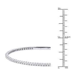 Solid 14K White Gold 1.26 Carat Diamonds Tennis Bracelet For Women Bangle Design -Luxurman solid 14k gold 1 carat diamonds tennis bracelet for women bangle design ruler white