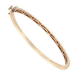 Solid 14K Yellow Gold Diamond Bangle Bracelet For Women 2ct By Luxurman -Luxurman solid 14k gold diamond bangle bracelet for women 2ct by luxurman backro 1