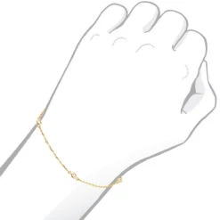 Solid 14K Yellow Gold Diamonds By The Yard Bracelet For Women 0.15ct -Luxurman solid 14k gold diamonds by the yard bracelet for women 014ct bodye