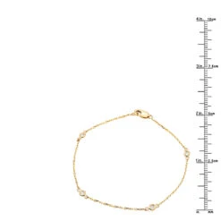 Solid 14K Yellow Gold Diamonds By The Yard Bracelet For Women 0.15ct -Luxurman solid 14k gold diamonds by the yard bracelet for women 014ct rulerye