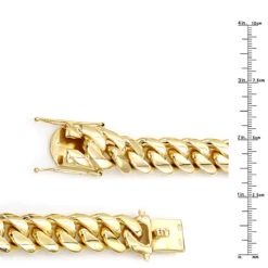 Solid 14K Yellow Gold Miami Cuban Link Chain Necklace For Men 18mm 22-40in -Luxurman solid 14k gold miami cuban link chain necklace for men 18mm 22 40in rulerye