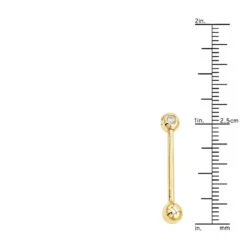 Solid 14K Yellow Gold Straight Diamond Barbell Piercing 0.15ct -Luxurman solid 14k gold straight barbell with diamonds 011ct p 5876 rulerye