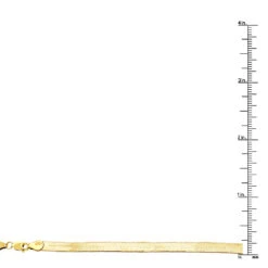 Solid 14K Yellow Gold Herringbone Chain For Men & Women Imperial 5mm -Luxurman solid 14k yellow gold herringbone chain necklace 5mm wide 16in ruler
