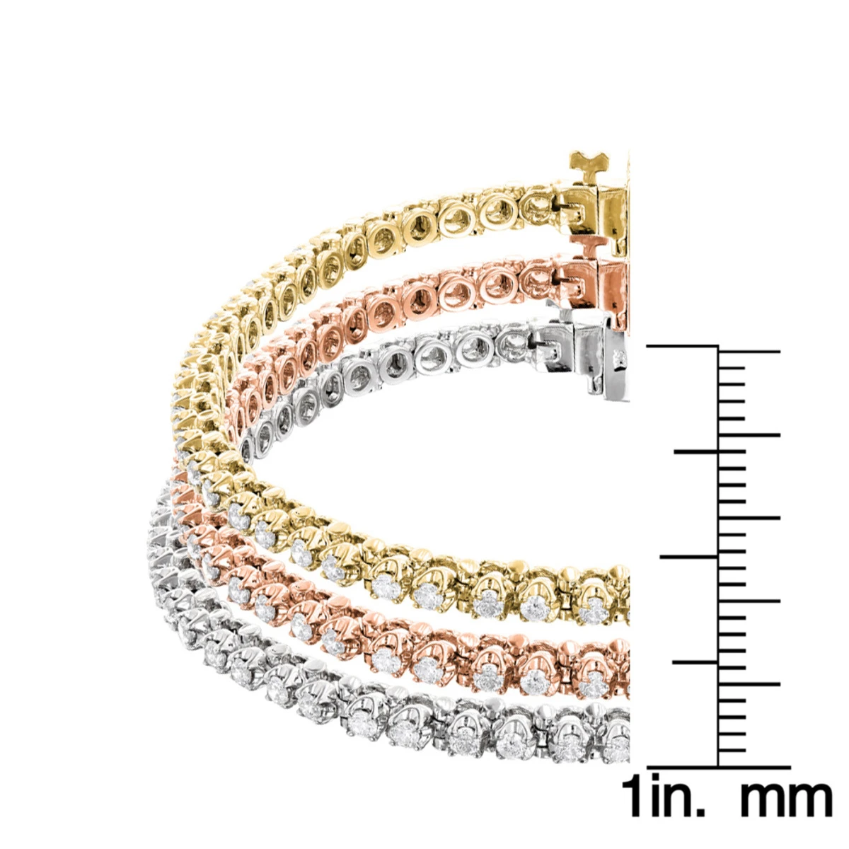Stackable Round Diamond Tennis Bracelet 10K Gold 4.5ct 3 Stackable Round Diamond Tennis Bracelet 10K Gold 4.5ct - Image 3