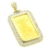 Statue Of Liberty Diamond Pendant 2.2ct Credit Suisse 14K Yellow Gold Bar Charm