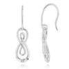 Sterling Silver Diamond Infinity Hook Earrings Luxurman Love Quotes