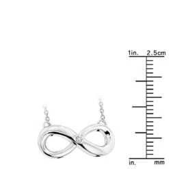 Sterling Silver Infinity Diamond Pendant Luxurman Love Quotes Necklaces -Luxurman sterling silver infinity diamond pendant luxurman love quotes necklaces ruler