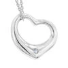 Sterling Silver Open Heart Diamond Necklace With Chain Luxurman Love Quotes