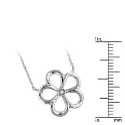 Sterling Silver Women's Diamond Flower Necklace Luxurman Love Quotes 7 Sterling Silver Women's Diamond Flower Necklace Luxurman Love Quotes -Luxurman sterling silver womens diamond flower necklace luxurman love quotes rulerwh
