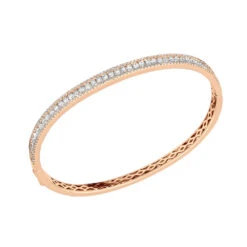 14K White Gold Thin Diamond Bangle Bracelet For Women 2.5 Carat 12 14K White Gold Thin Diamond Bangle Bracelet For Women 2.5 Carat -Luxurman thin diamond bangle bracelet for women 14k white rose yellow gold 25 carat 803206 ro