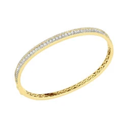 14K White Gold Thin Diamond Bangle Bracelet For Women 2.5 Carat 11 14K White Gold Thin Diamond Bangle Bracelet For Women 2.5 Carat -Luxurman thin diamond bangle bracelet for women 14k white rose yellow gold 25 carat 803206 ye