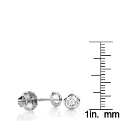 Two Carat 14K White Gold Solitaire Round Diamond Bezel Stud Earrings 6mm 10 Two Carat 14K White Gold Solitaire Round Diamond Bezel Stud Earrings 6mm -Luxurman two carat 14k gold solitaire round diamond bezel stud earrings rulerwh