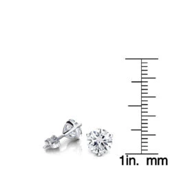 Two Carat 14K White Gold Solitaire Round Diamond Martini Stud Earrings 11 Two Carat 14K White Gold Solitaire Round Diamond Martini Stud Earrings -Luxurman two carat 14k gold solitaire round diamond martini stud earrings rulerwh