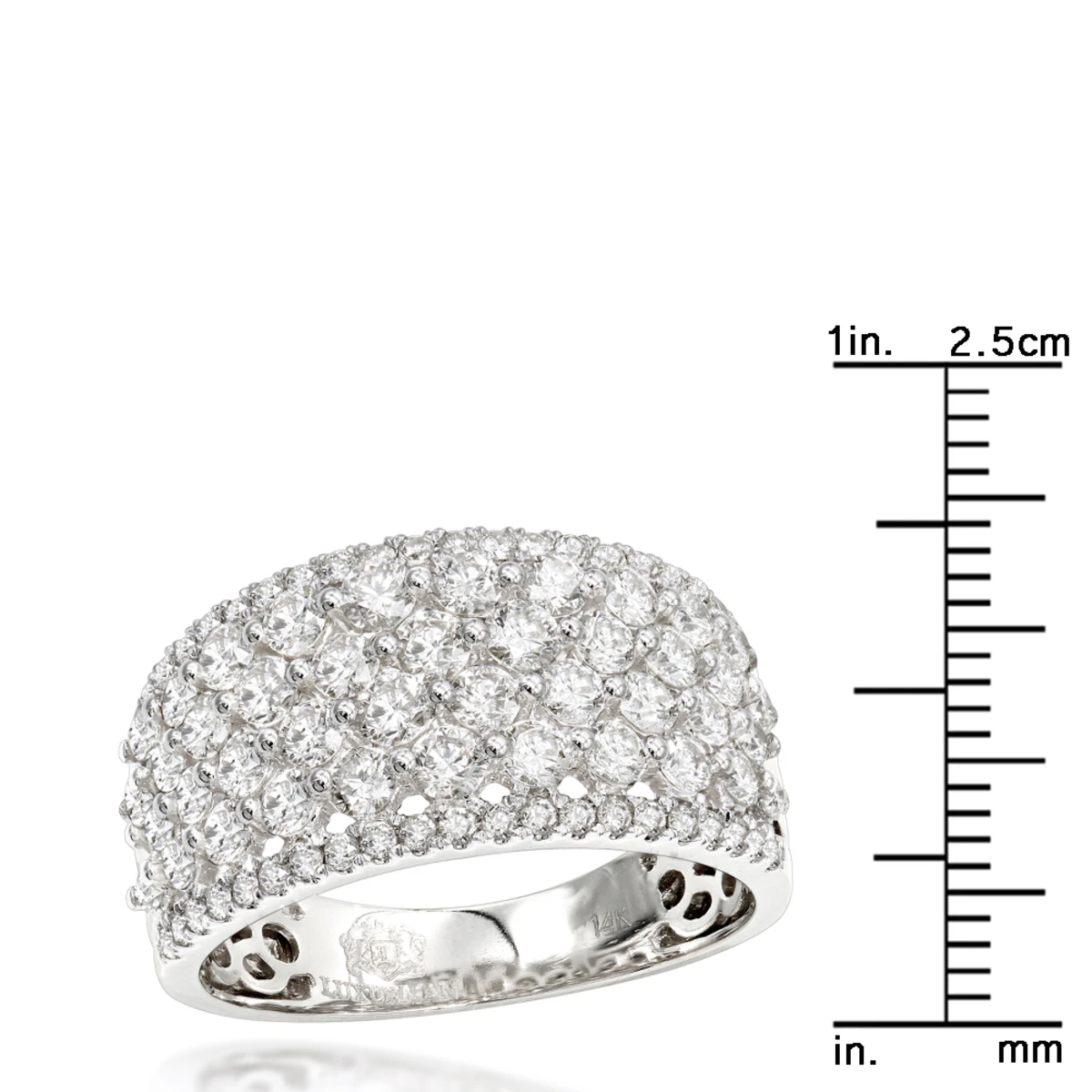 Unique Luxurman Bands: 14K Rose Gold Wide Diamond Ring For Women 2 Carat 6 Unique Luxurman Bands: 14K Rose Gold Wide Diamond Ring For Women 2 Carat - Image 6