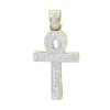 Unique 1 Carat Diamond Cross Pendant Egyptian Ankh Symbol Of Life 14K Yellow Gold