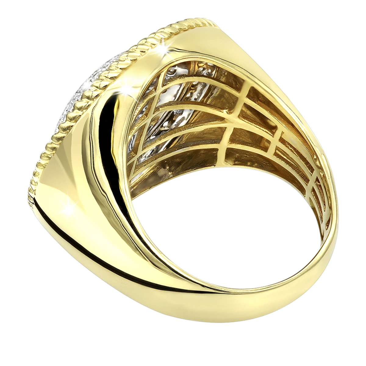 Unique 10K Yellow Gold 2 Carat Large Diamond Ring For Men Round Shape By Luxurman 4 Unique 10K Yellow Gold 2 Carat Large Diamond Ring For Men Round Shape By Luxurman - Image 4
