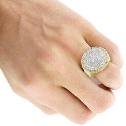 Unique 10K Yellow Gold 2 Carat Large Diamond Ring For Men Round Shape By Luxurman 10 Unique 10K Yellow Gold 2 Carat Large Diamond Ring For Men Round Shape By Luxurman -Luxurman unique 10k gold 2 carat large diamond ring for men round shape by luxurman bodye