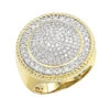 Unique 10K Yellow Gold 2 Carat Large Diamond Ring For Men Round Shape By Luxurman