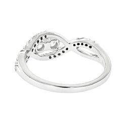 Unique 14K White Gold 2 Stone Diamond Infinity Ring For Women By Luxurman 0.4ct -Luxurman unique 14k gold 2 stone diamond infinity ring for women by luxurman 04ct backwh