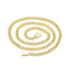 Unique 14K Yellow Gold Chain Blue And Yellow Diamond Necklace For Men 5Ct -Luxurman unique 14k gold chain blue and yellow diamond necklace for men 5ct 000861 backye