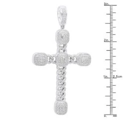Unique 14K White Gold Large Cuban Link Cross Diamond Pendant For Men 2.5ct 3 Inch 11 Unique 14K White Gold Large Cuban Link Cross Diamond Pendant For Men 2.5ct 3 Inch -Luxurman unique 14k gold large cuban link cross diamond pendant for men 25ct 3 inch 803174 rulerwh