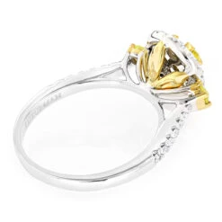 Unique 14K White Gold One Carat Yellow White Diamond Ring For Women By Luxurman -Luxurman unique 14k gold one carat yellow white diamond ring for women by luxurman backwh