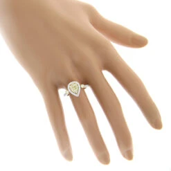 Unique 14K White Gold One Carat Yellow White Diamond Ring For Women By Luxurman -Luxurman unique 14k gold one carat yellow white diamond ring for women by luxurman bodwh