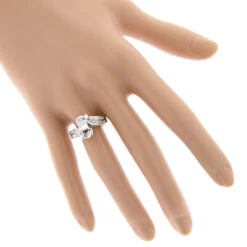 Unique 14K White Gold Pre-Set Diamond Engagement Ring Princess Round Diamonds -Luxurman unique 14k gold pre set diamond engagement ring 104ct p 6804 bodwh