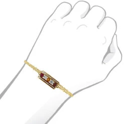 Unique 14K Yellow Gold Ruby Citrine Garnet Gemstone & Diamond Bracelet For Women 1.75ct -Luxurman unique 14k gold ruby citrine garnet gemstone diamond bracelet for women 175ct 000978 bodye