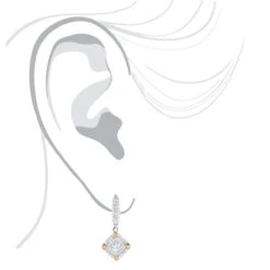 Unique 14K White Gold White And Yellow Diamond Earrings For Women Drop Design 10 Unique 14K White Gold White And Yellow Diamond Earrings For Women Drop Design -Luxurman unique 14k gold white and yellow diamond earrings for women drop design bodwh