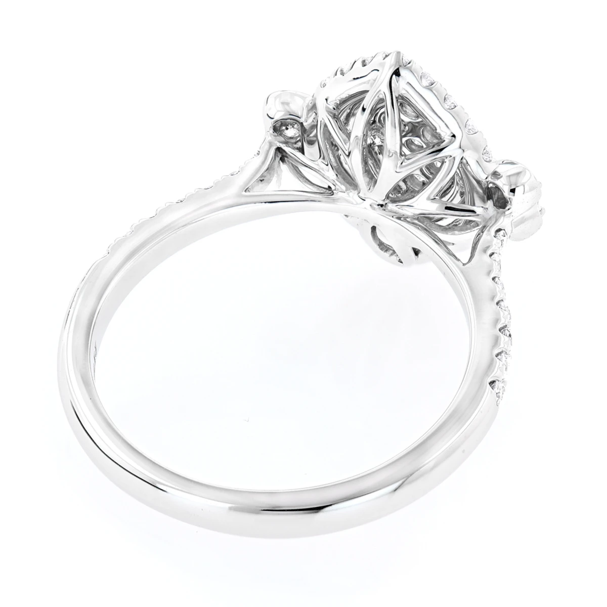 Unique 14K White Gold White Pink Diamond Ring For Women Marquise Hearts Design 4 Unique 14K White Gold White Pink Diamond Ring For Women Marquise Hearts Design - Image 4