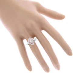 Unique 14K White Gold White Pink Diamond Ring For Women Marquise Hearts Design 10 Unique 14K White Gold White Pink Diamond Ring For Women Marquise Hearts Design -Luxurman unique 14k gold white pink diamond ring for women marquise hearts design bodwh