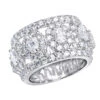 Unique 14K White Gold Wide Diamond Wedding Band 6.55ct Ladies Anniversary Ring