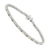 Unique 14K White Gold Yellow White Blue Diamond Tennis Bracelet For Women 1.5ct
