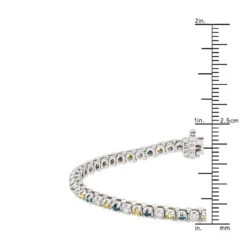 Unique 14K White Gold Yellow White Blue Diamond Tennis Bracelet For Women 1.5ct -Luxurman unique 14k gold yellow white blue diamond tennis bracelet for women 15ct rulerwh