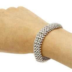 Unique 18K White Gold Ladies Diamond Bracelet 14.6ct G/VS By Luxurman -Luxurman unique 18k gold ladies diamond bracelet 146ct gvs by luxurman bodwh