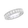 Unique 18K White Gold VVS Diamond Wedding Band For Women Vintage Style 1.2ct